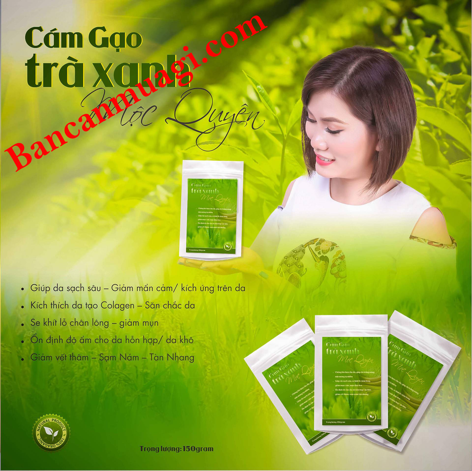 Cám gạo Trà Xanh Mộc Quyên