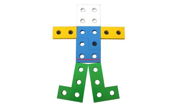 Đồ chơi Xếp hình 12 trụ bằng Gỗ